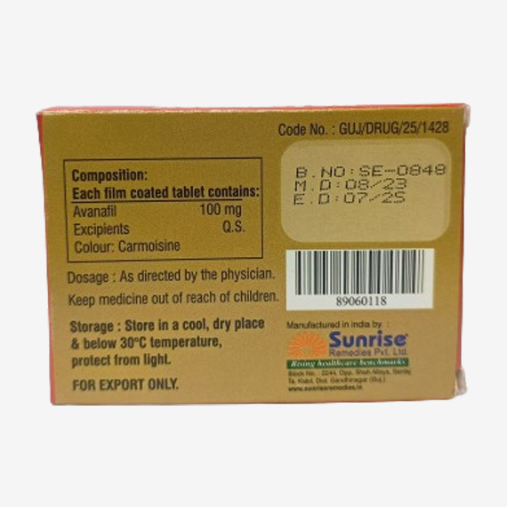 Buy Avana 100mg Tablets Online - Image 2